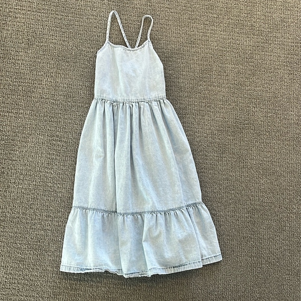 Worn once for family photos. Adorable size large (10) girls gap kids denim dress
